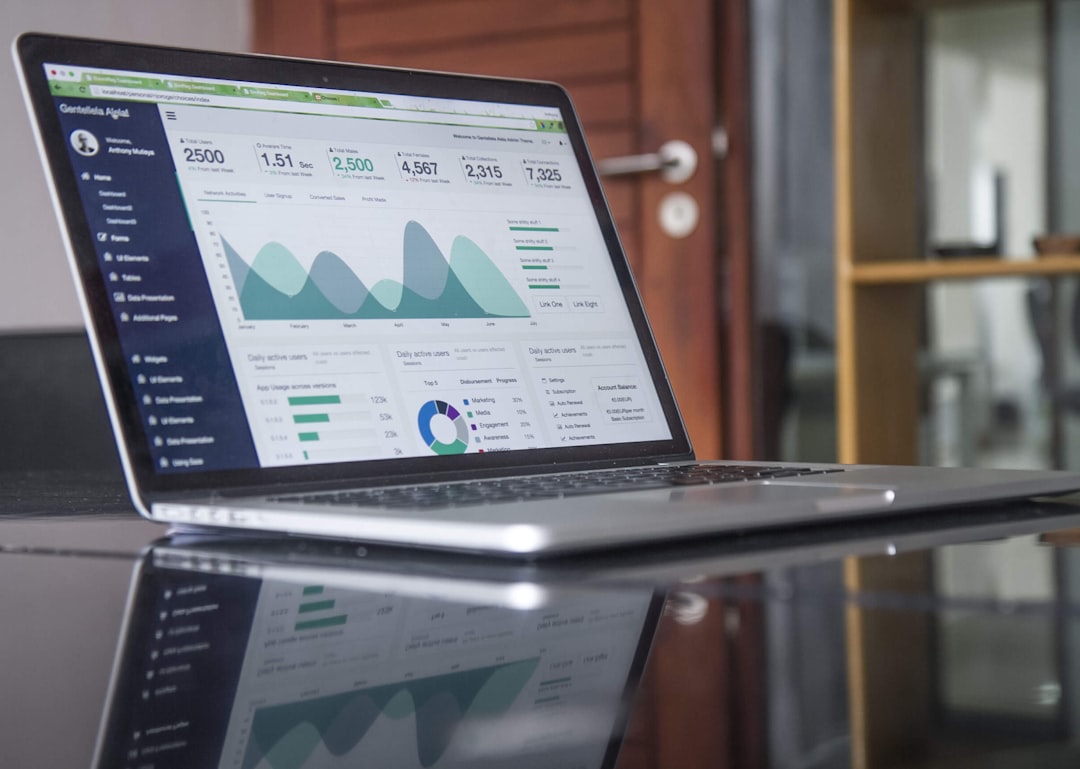 Data shown on a laptop